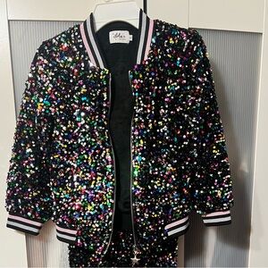 Lola + The Boys Multicolor Sequin Jogger Set